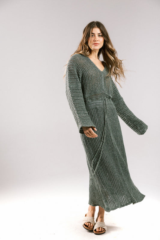 Sunbeam Crochet Coverup Dress - Olive
