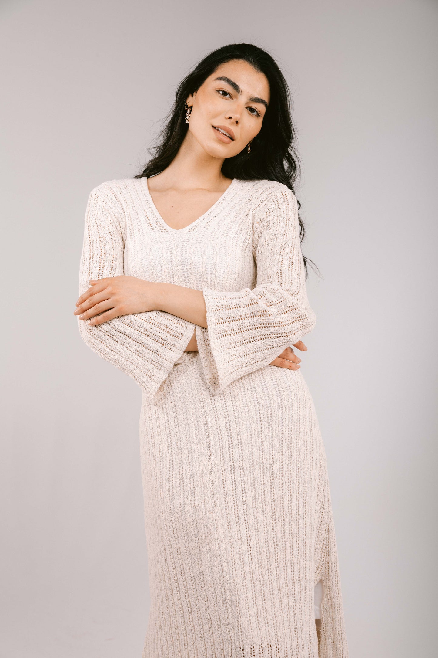 Sun Rays Crochet Dress - Off-White