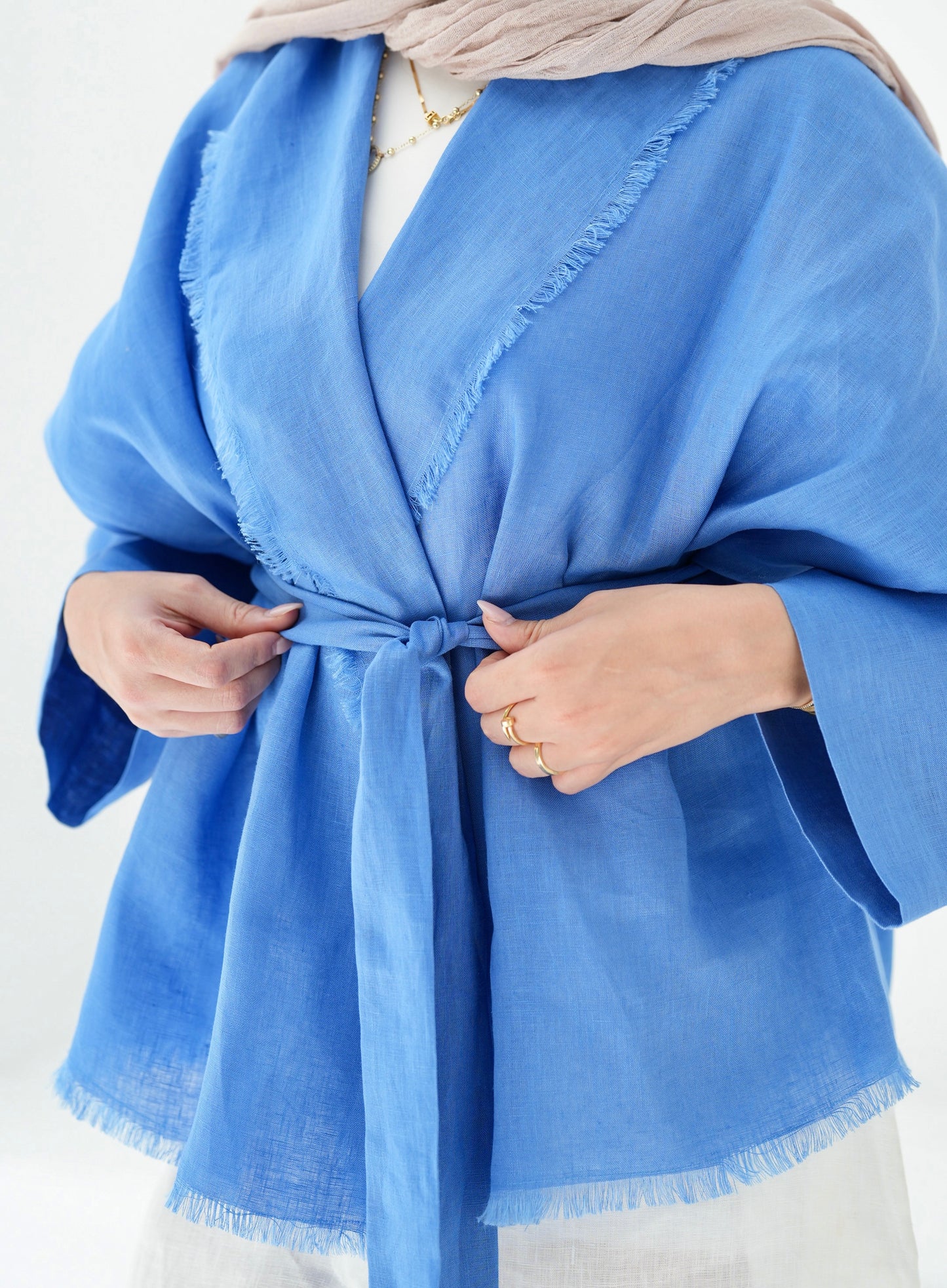 Sun Chaser Linen Cardigan - Cobalt