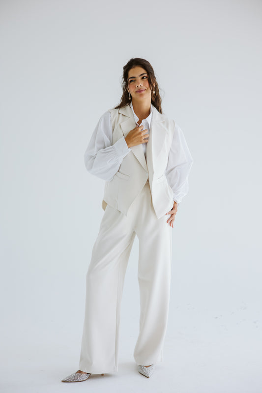 Straight Fit Trousers - Off-White