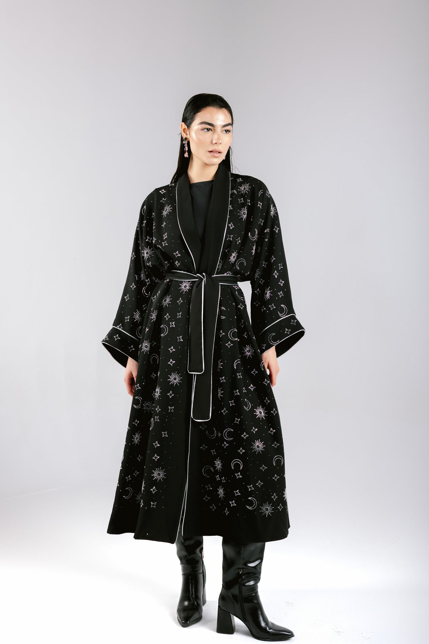 Over The Moon Kaftan in Black
