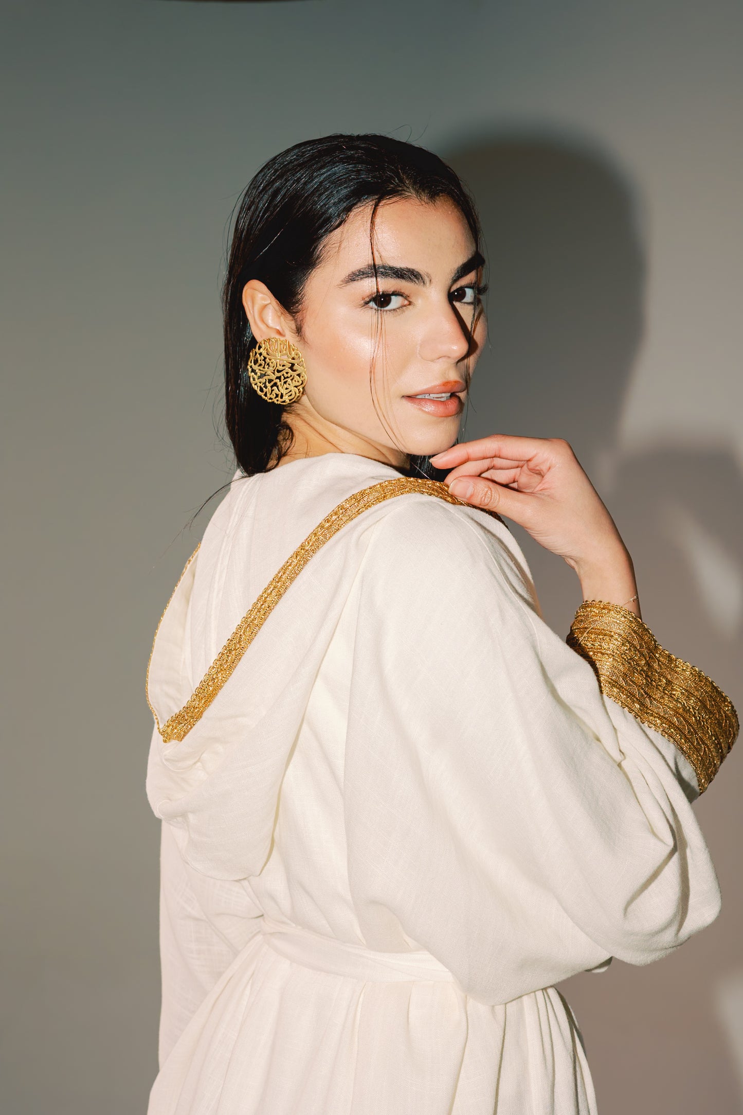 Marrakesh Linen Kaftan in White
