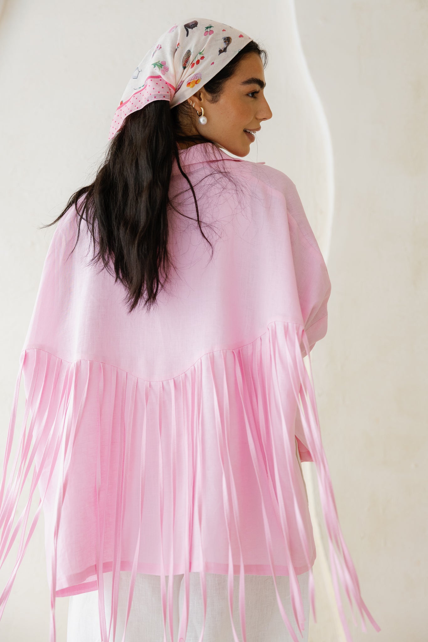Summer Smiles Linen Top - Powder Pink