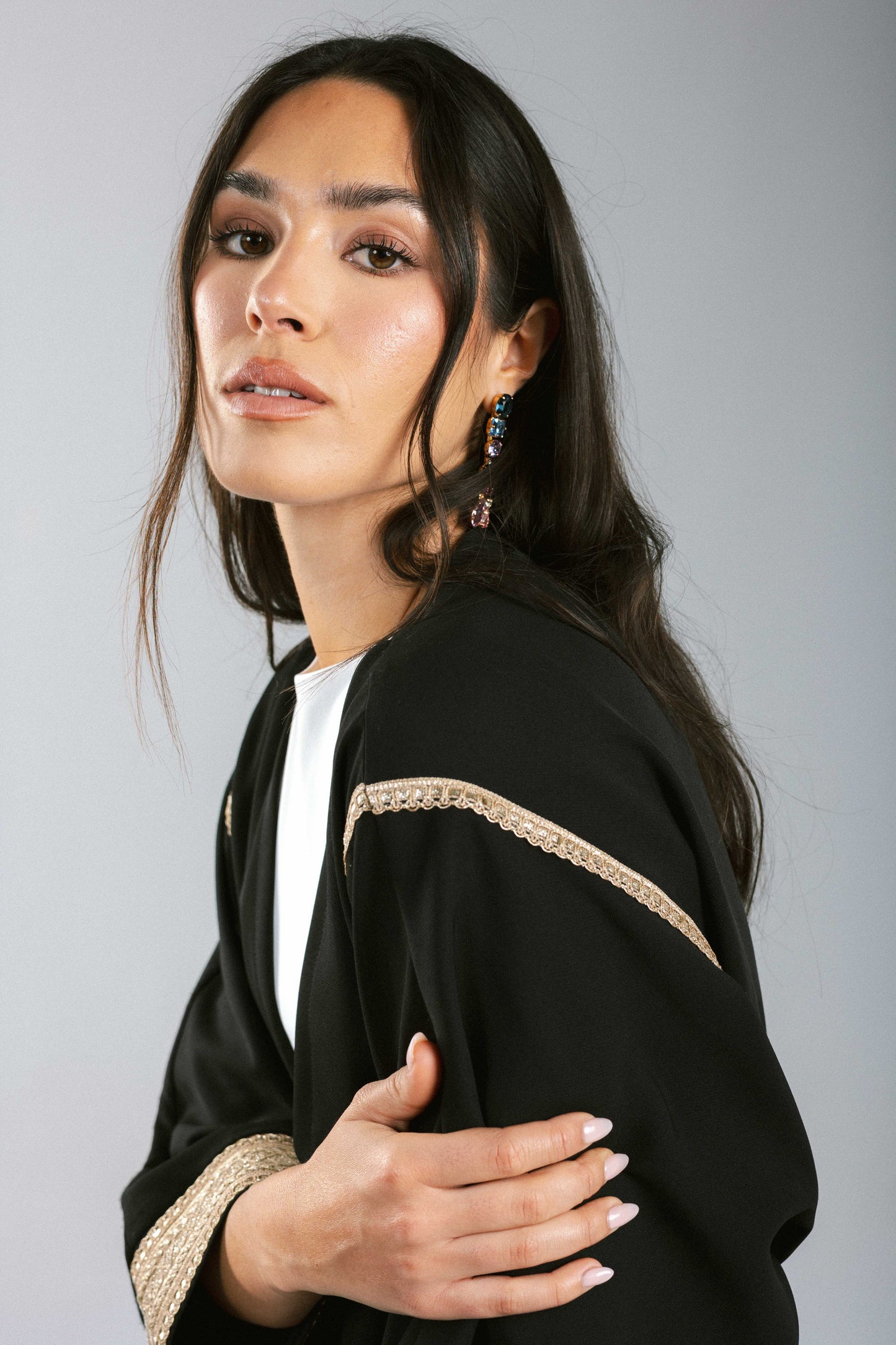 Golden Girl Kaftan in Black