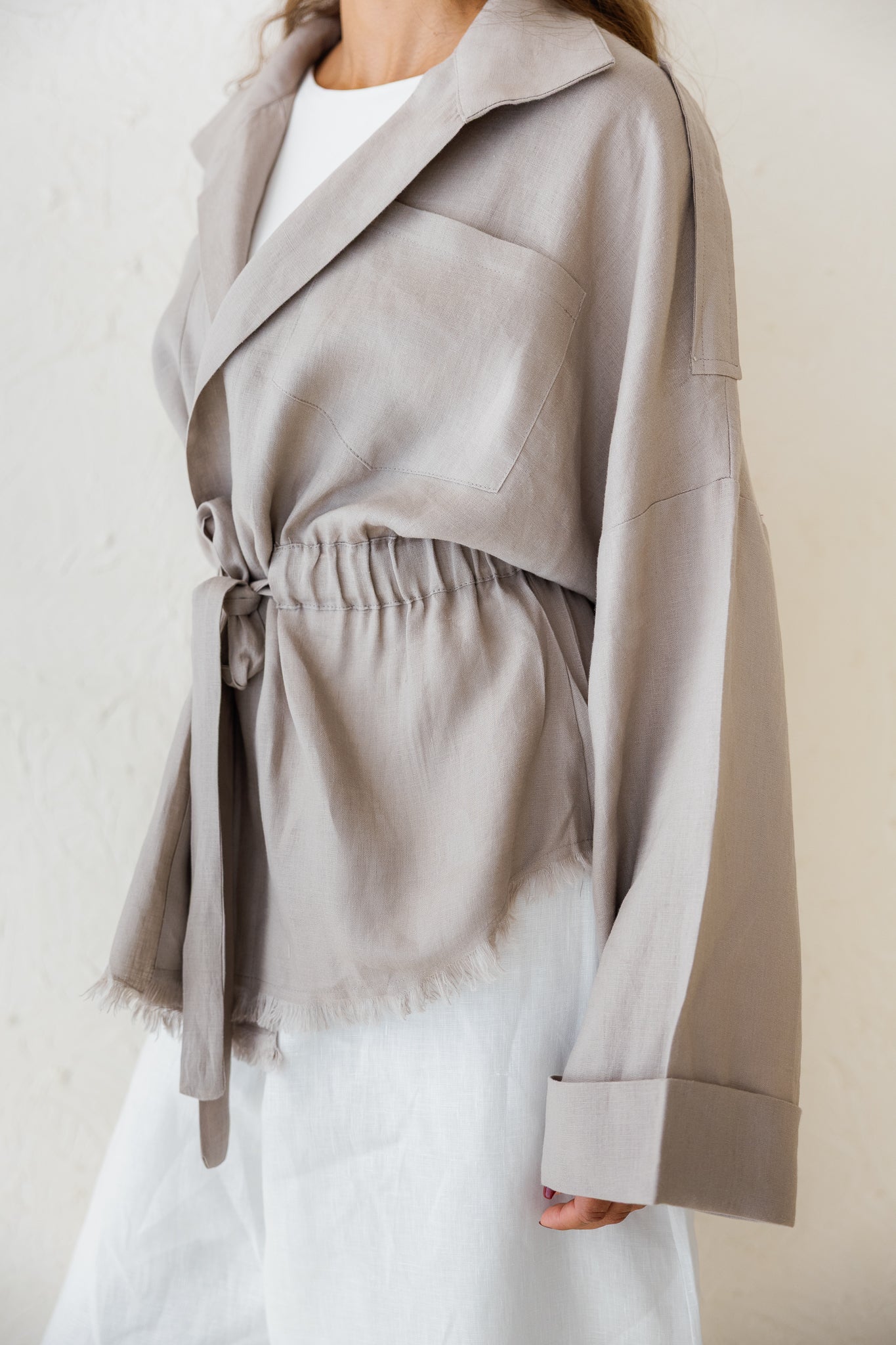 Amalia’s Signature Linen Top - Stone Grey