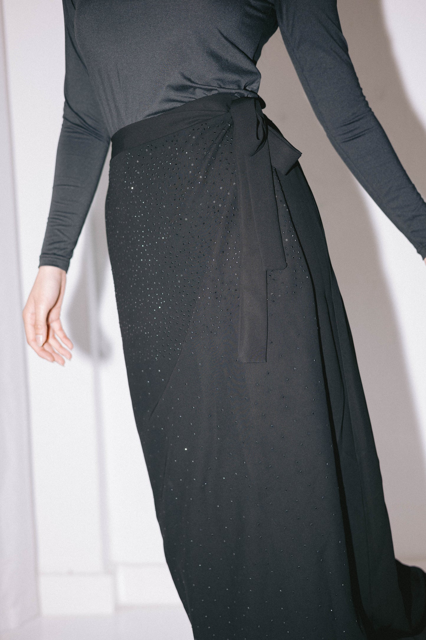 Stardust Wrap Skirt in Black
