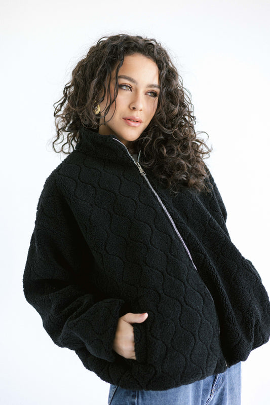 Snug Teddy Jacket - Black