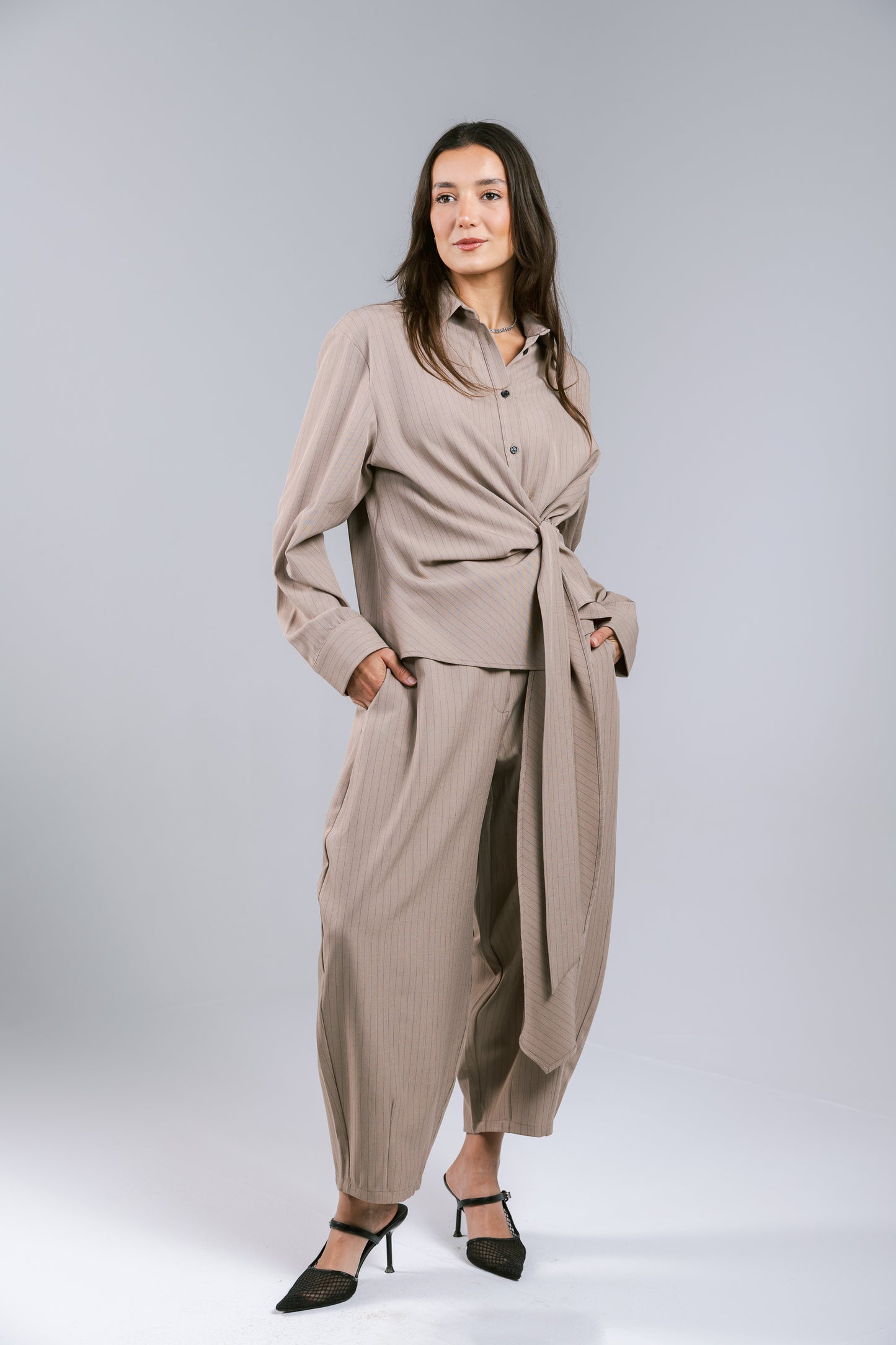 Knot Your Type Striped Set - Griege