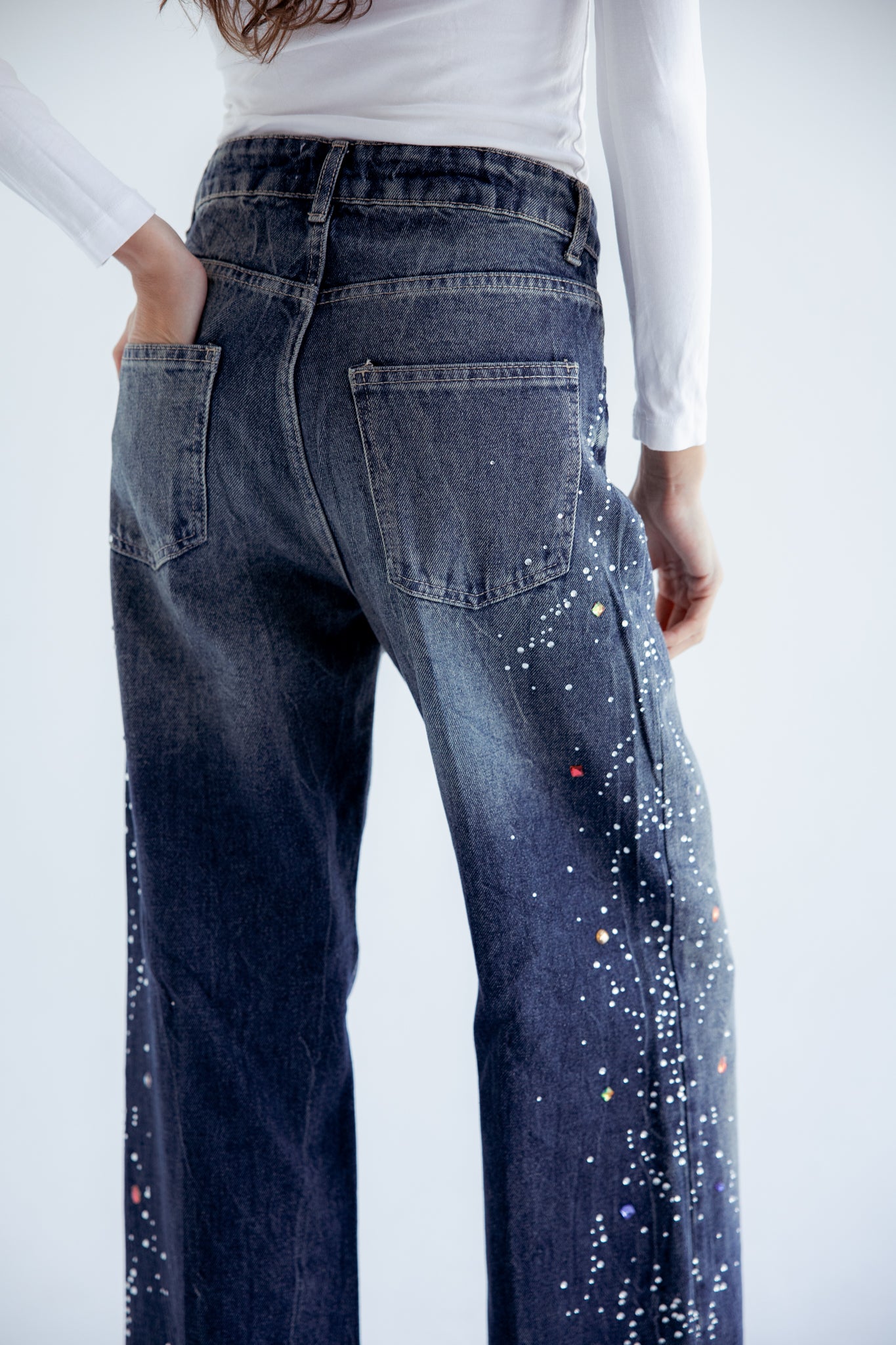 Loved You First Denim Pants in Dark Blue
