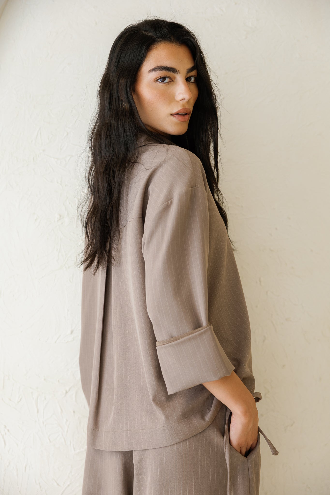 Perfect Tones Striped Set - Taupe