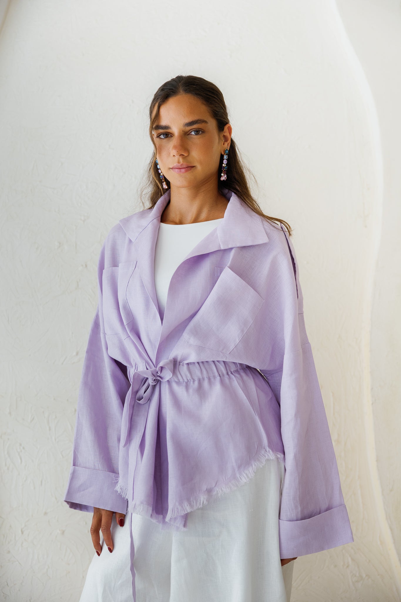 Amalia’s Signature Linen Top - Lilac