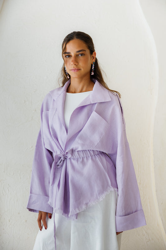 Amalia’s Signature Linen Top - Lilac