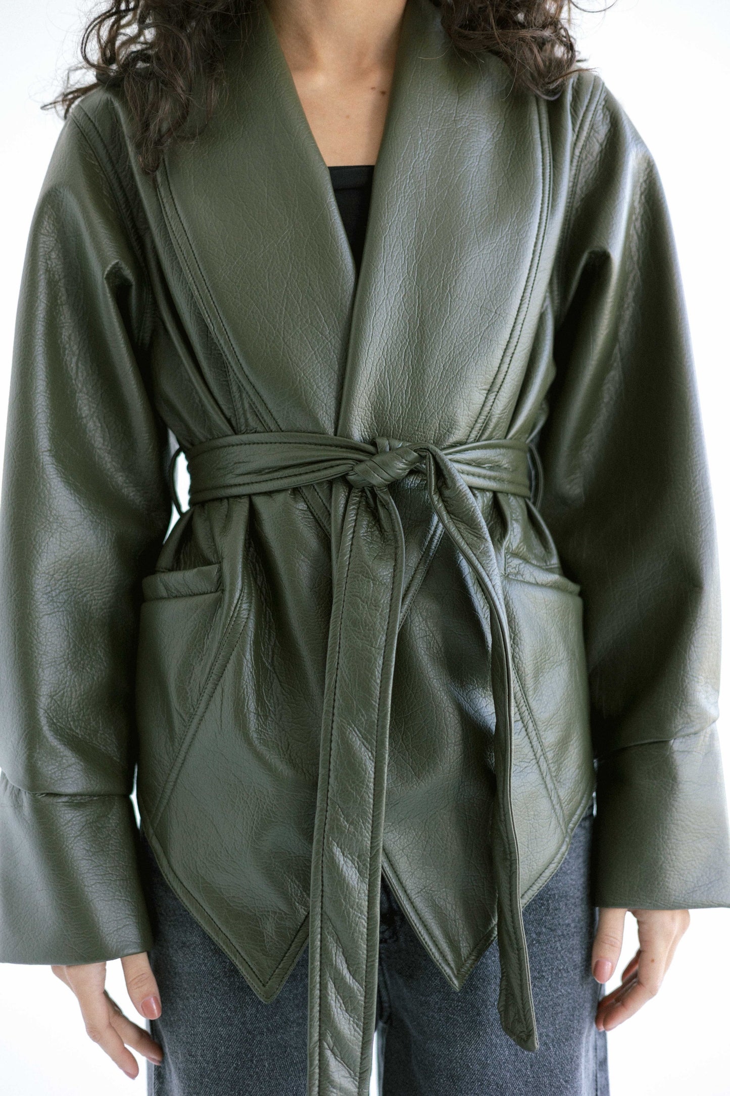 Risk Taker Leather Jacket - Army Green
