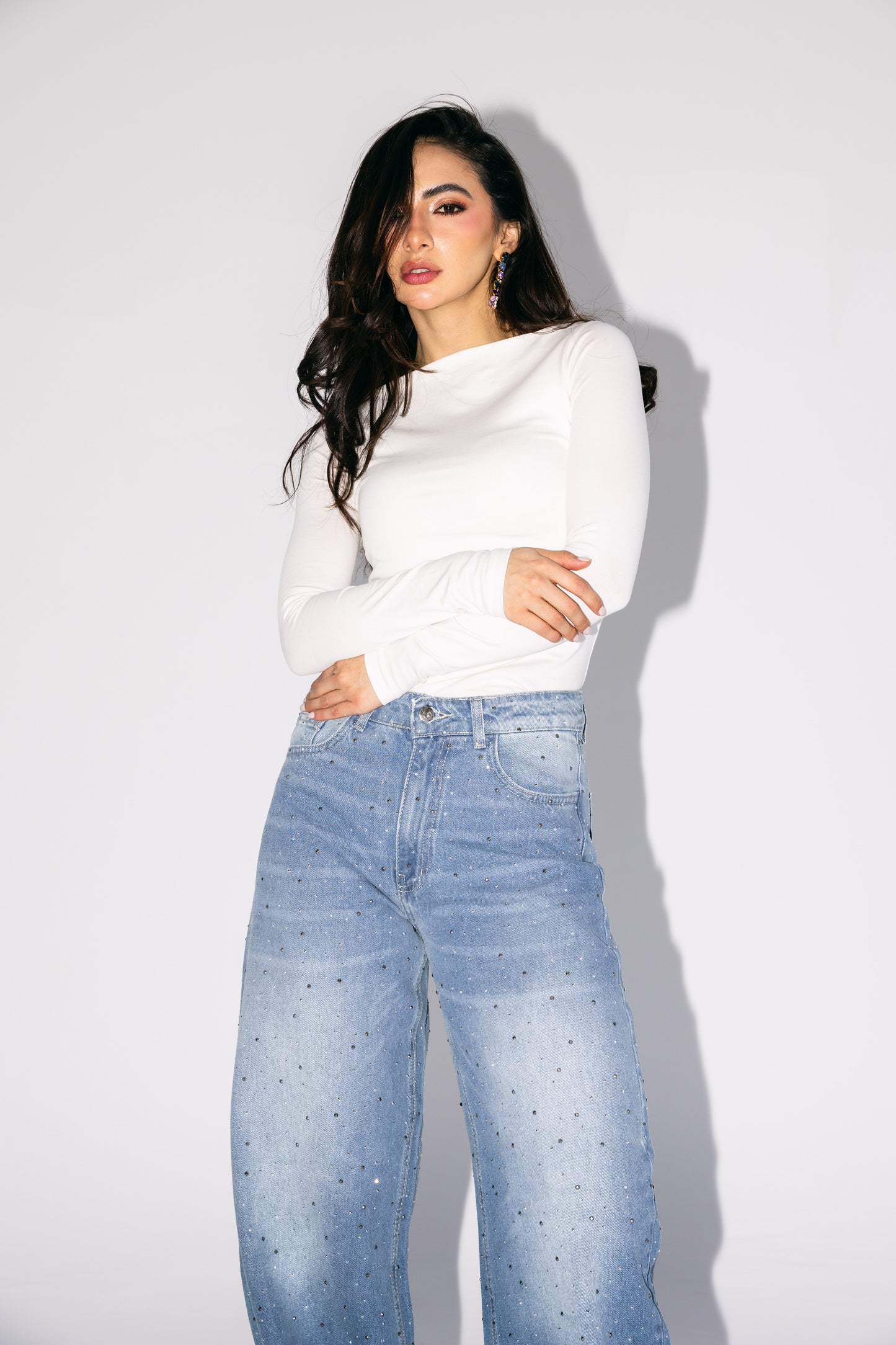 She Rises Denim Pants in Blue
