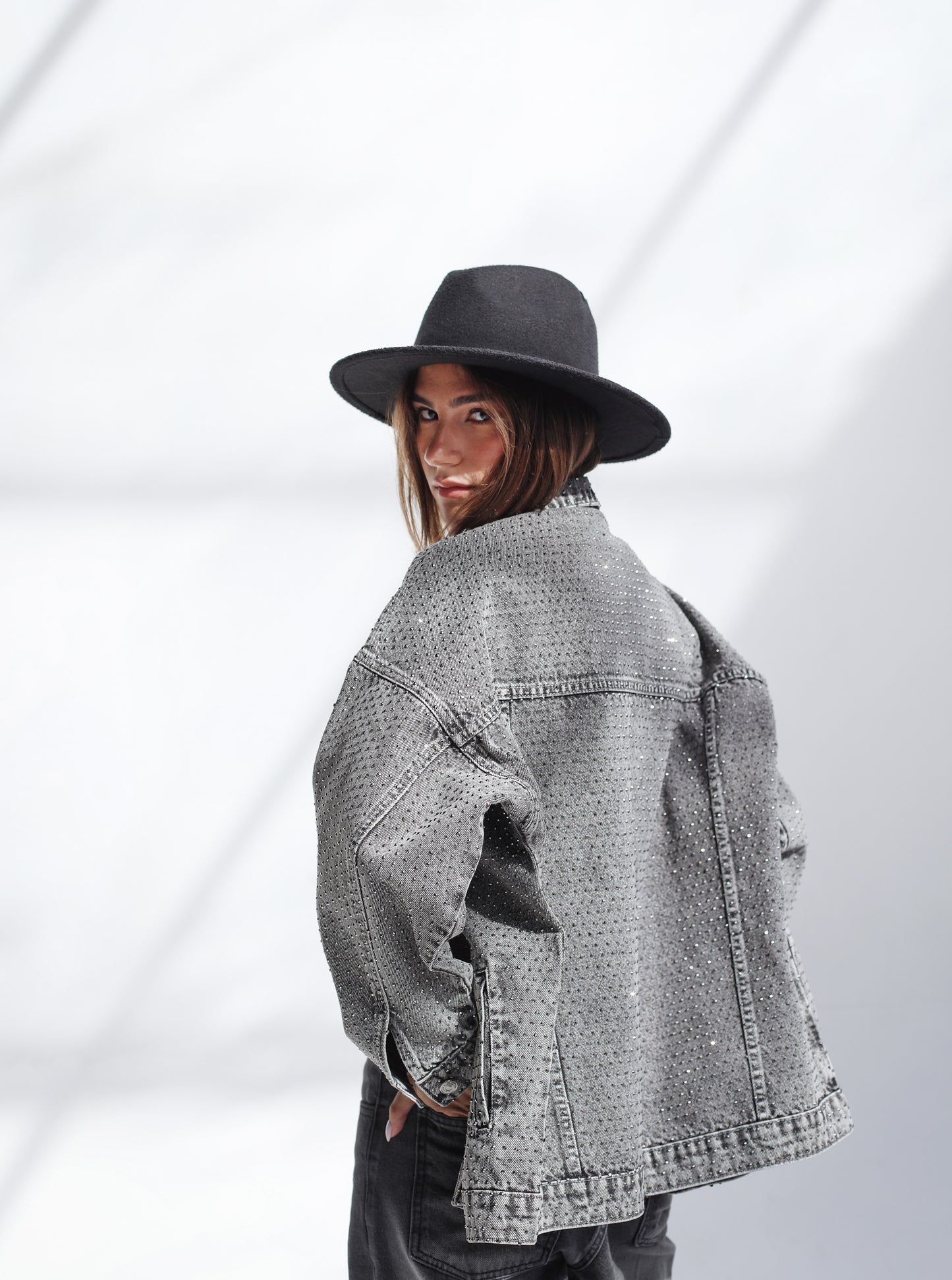 You’re A Gem Denim Jacket in Grey