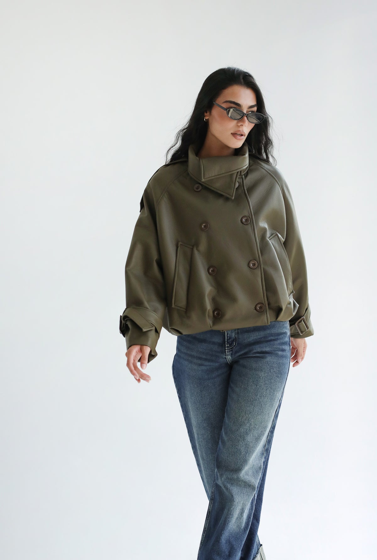 Instant Attraction Leather Jacket - Olive