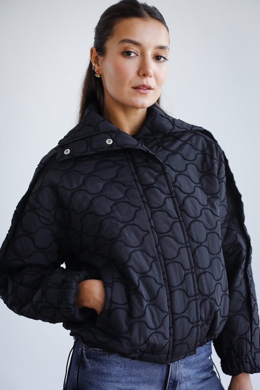 Around The World Bomber Jacket - Black