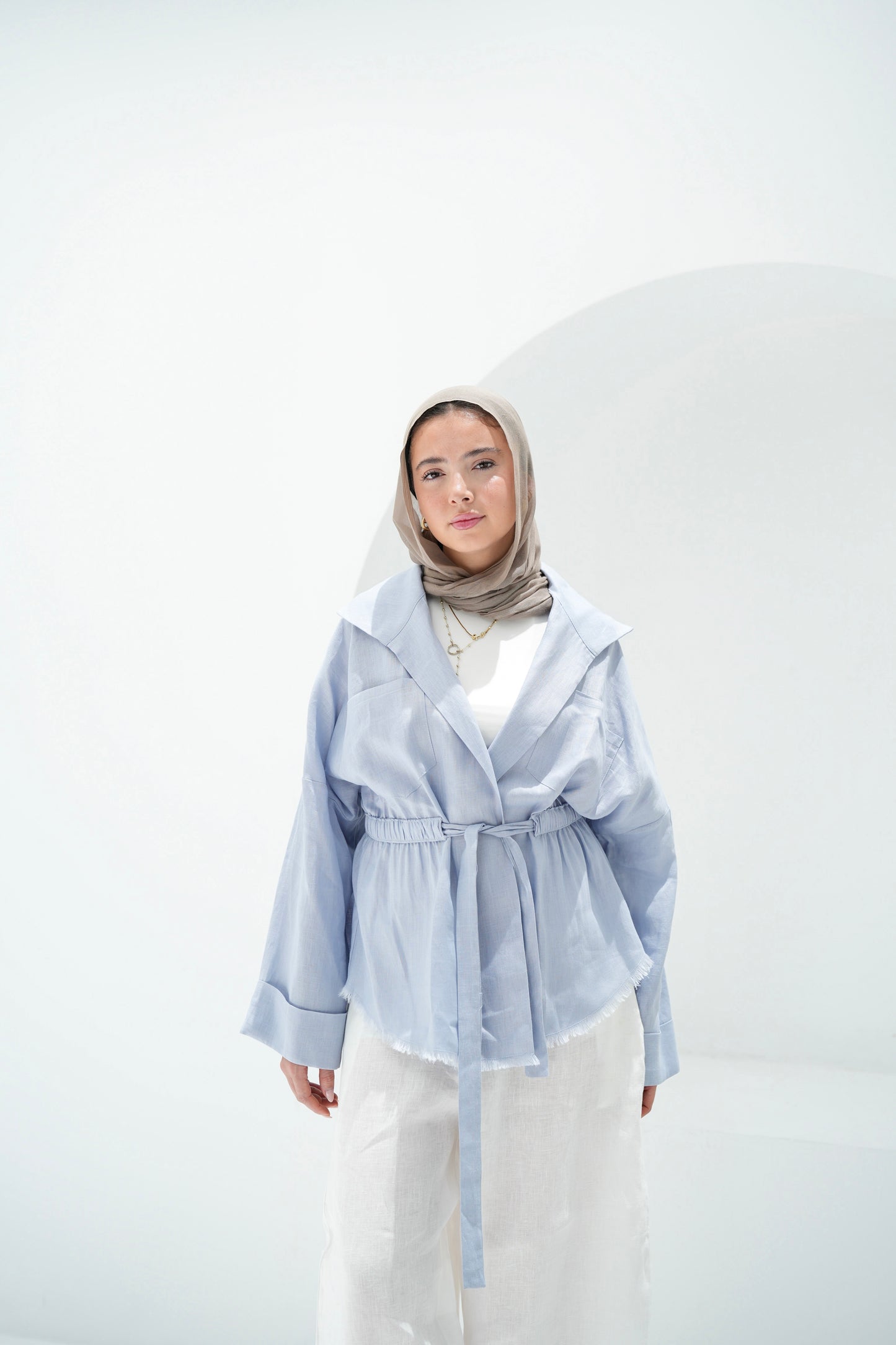 Amalia’s Signature Linen Top - Baby Blue