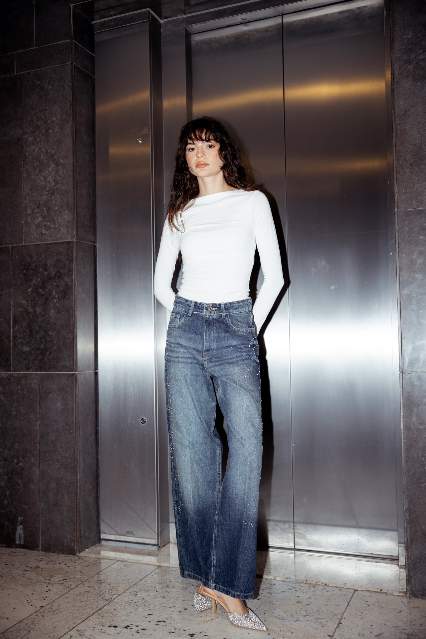 Loved You First Denim Pants in Dark Blue