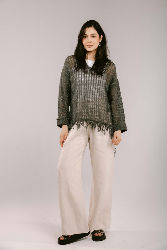 By The Beach Crochet Top - Olive