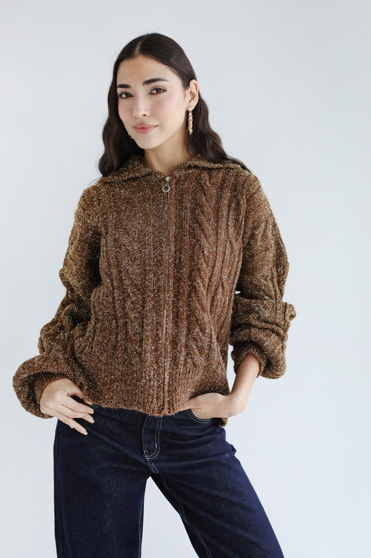 Too good to take off knit sweater - Brown
