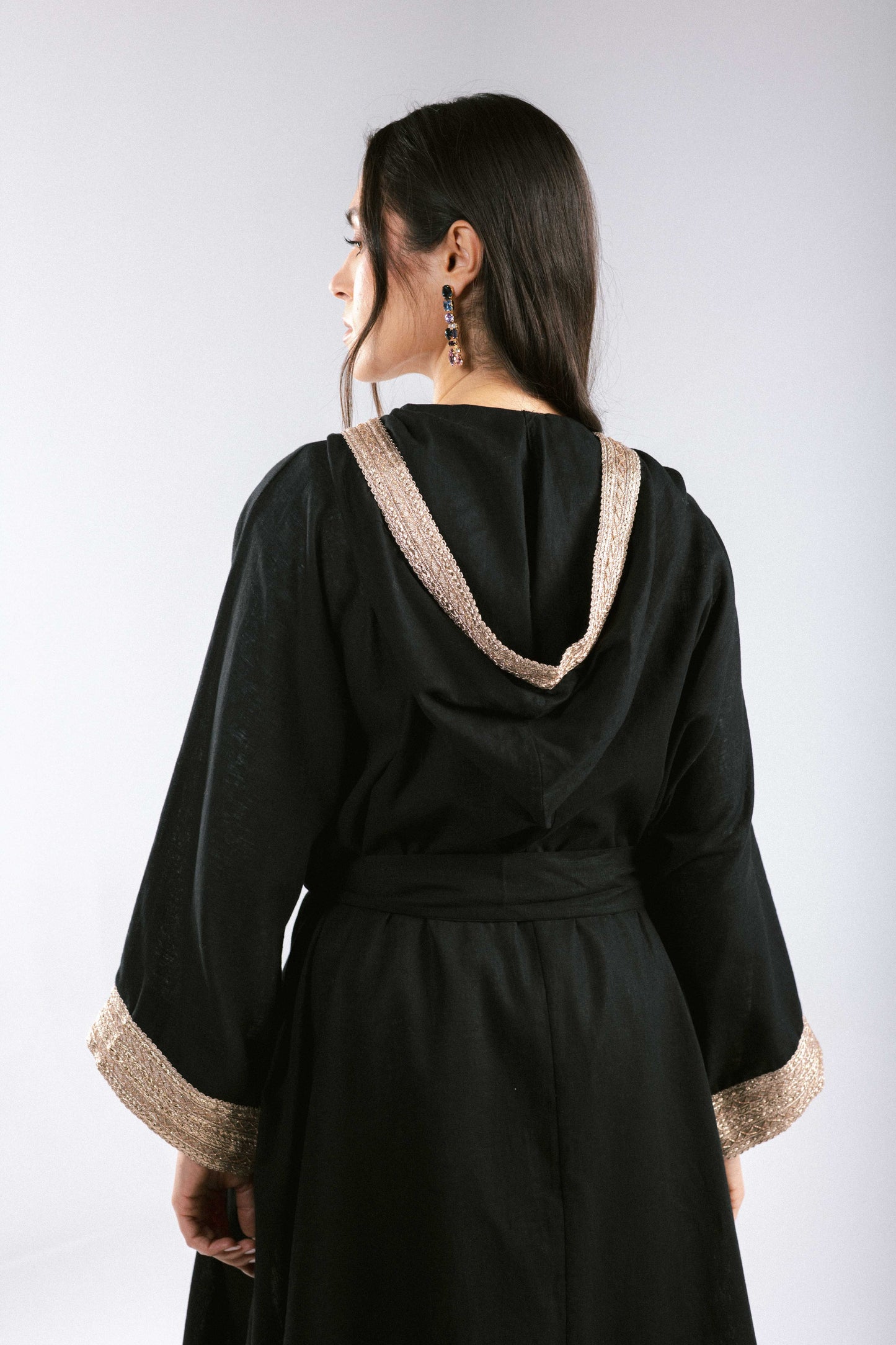 Marrakesh Linen Kaftan in Black