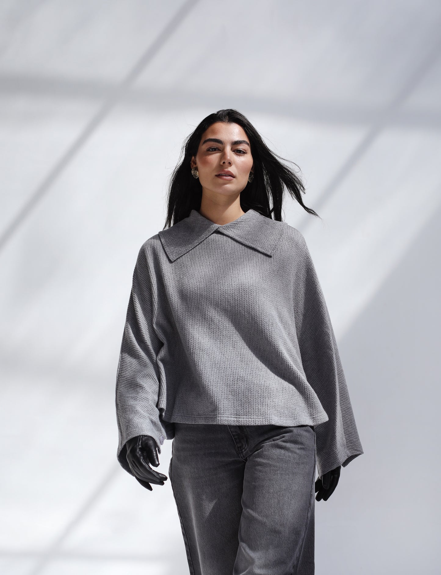 Wonderlust Knit Cape - Grey