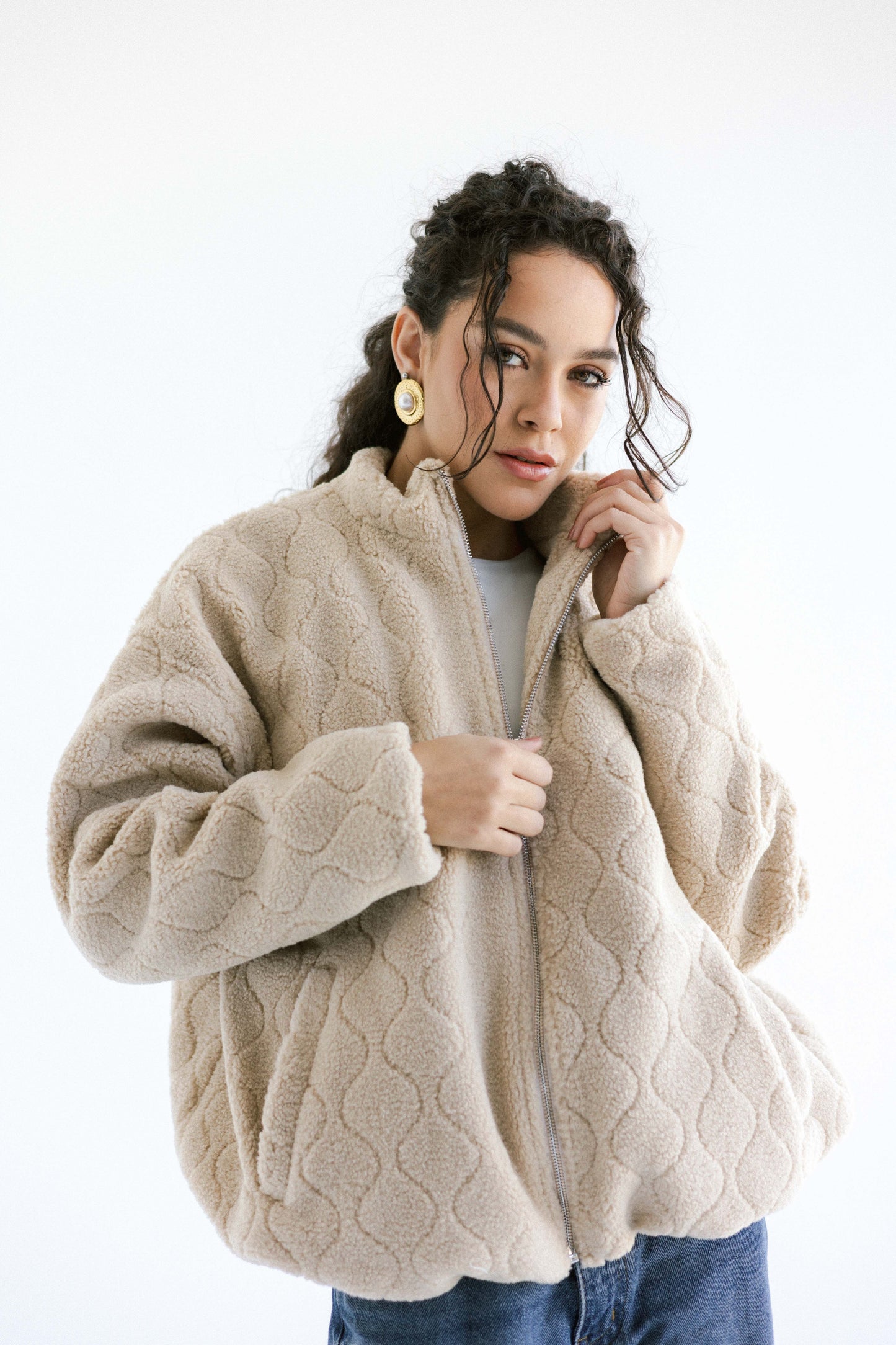 Snug Teddy Jacket - Beige