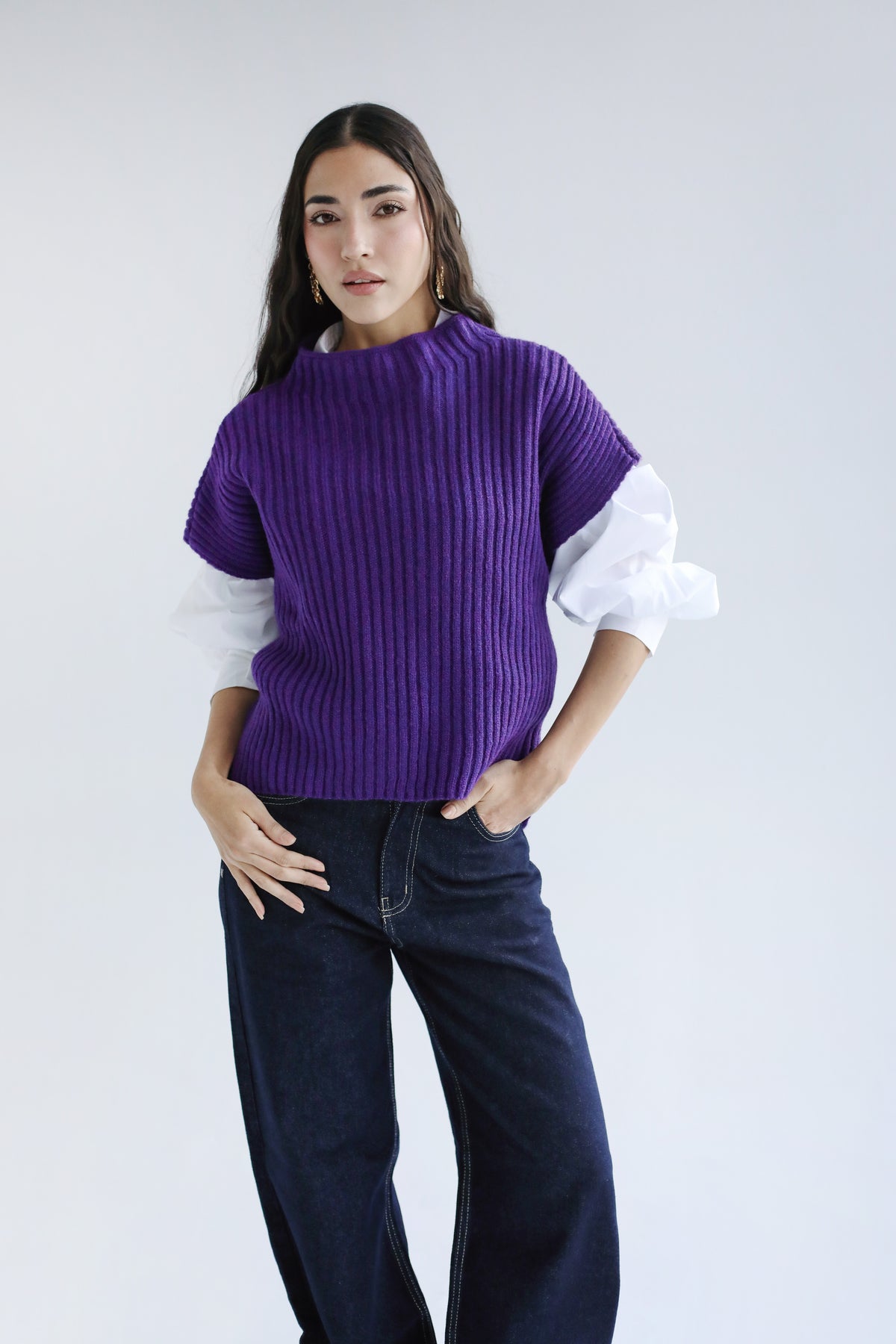 Sun Dazed Knit Vest - Purple