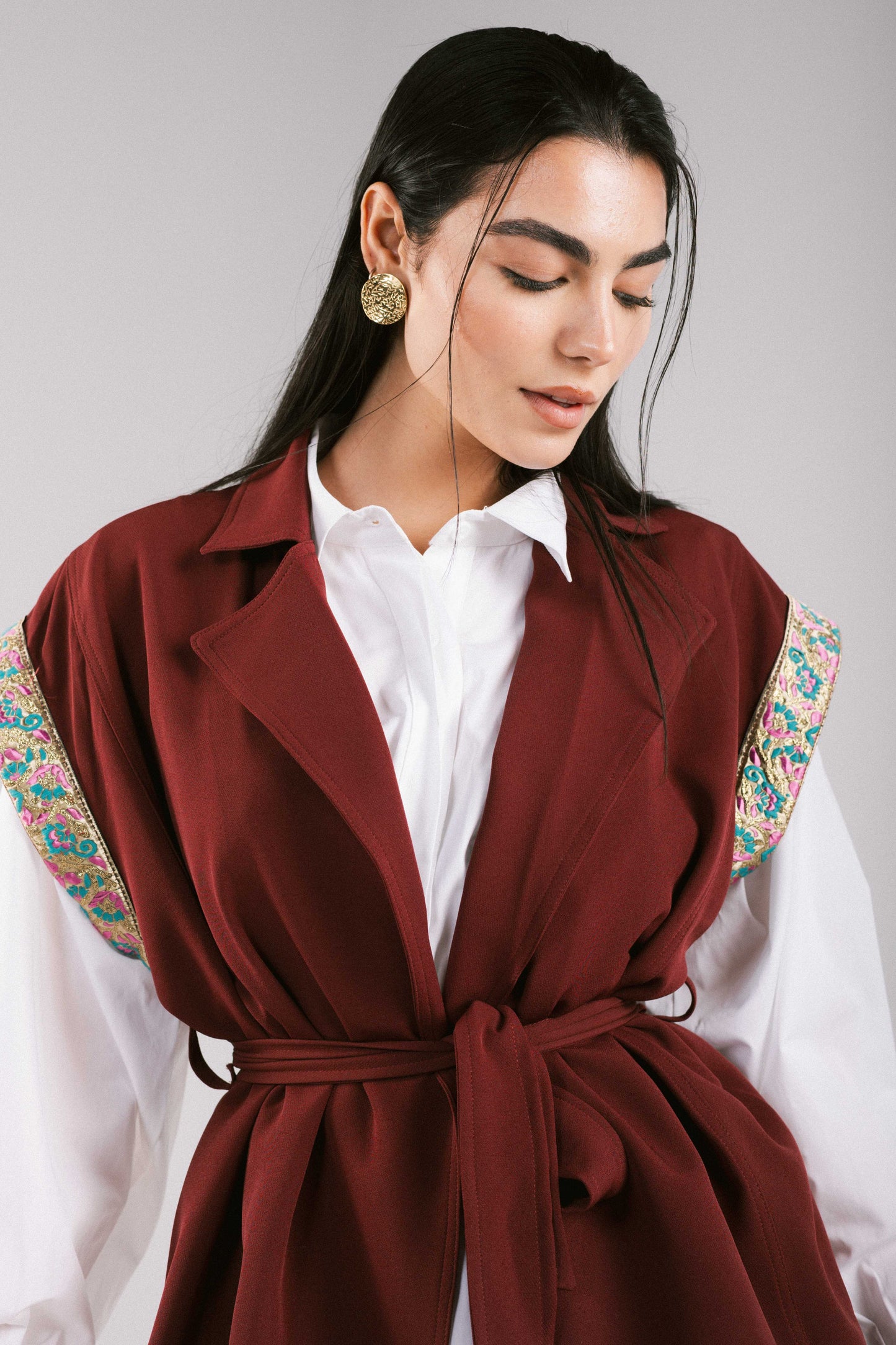 Top Notch Vest in Burgundy