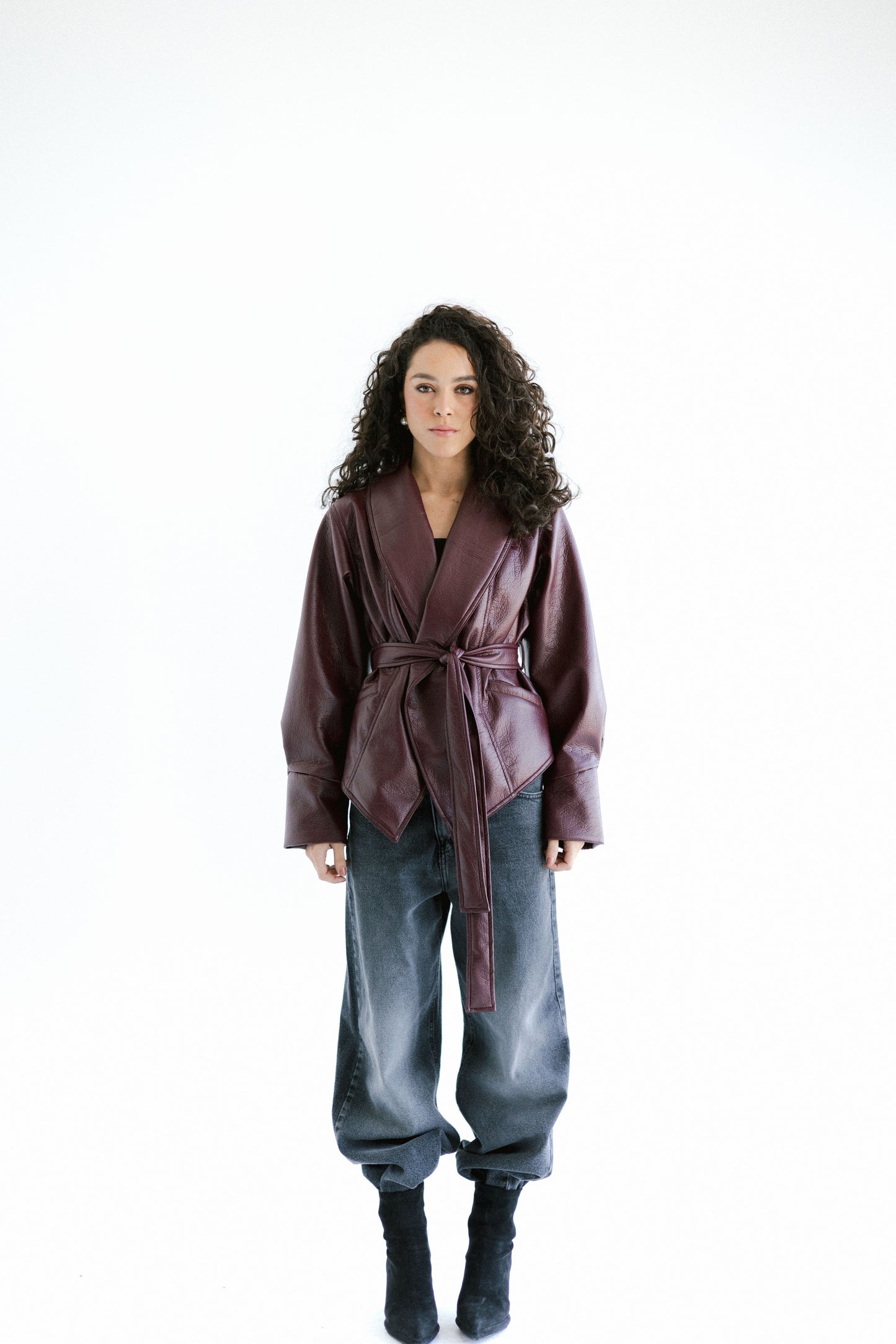 Risk Taker Leather Jacket - Burgundy
