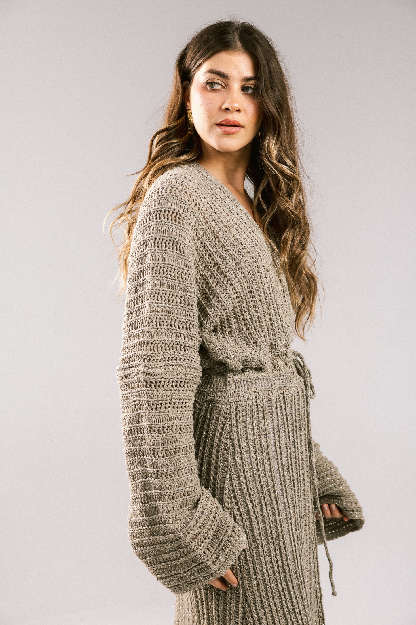Sunbeam Crochet Coverup Dress - Taupe