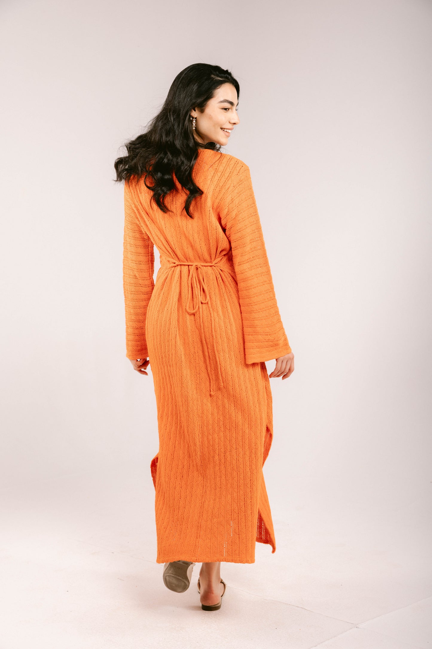 Sun Rays Crochet Dress - Orange