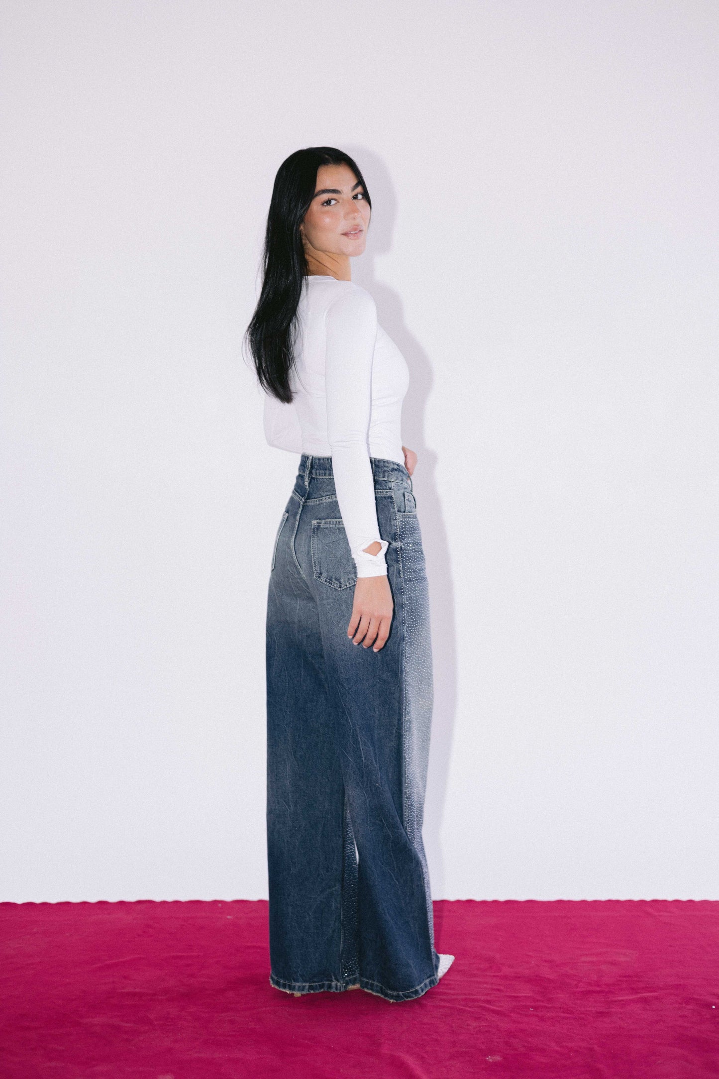 All Eyes On You Denim Pants - Dark Blue