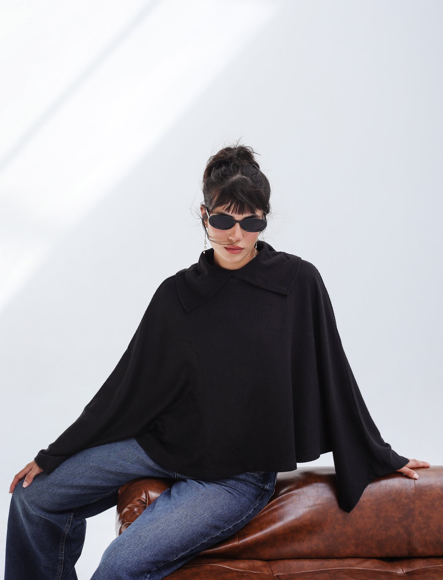 Wonderlust Knit Cape - Black
