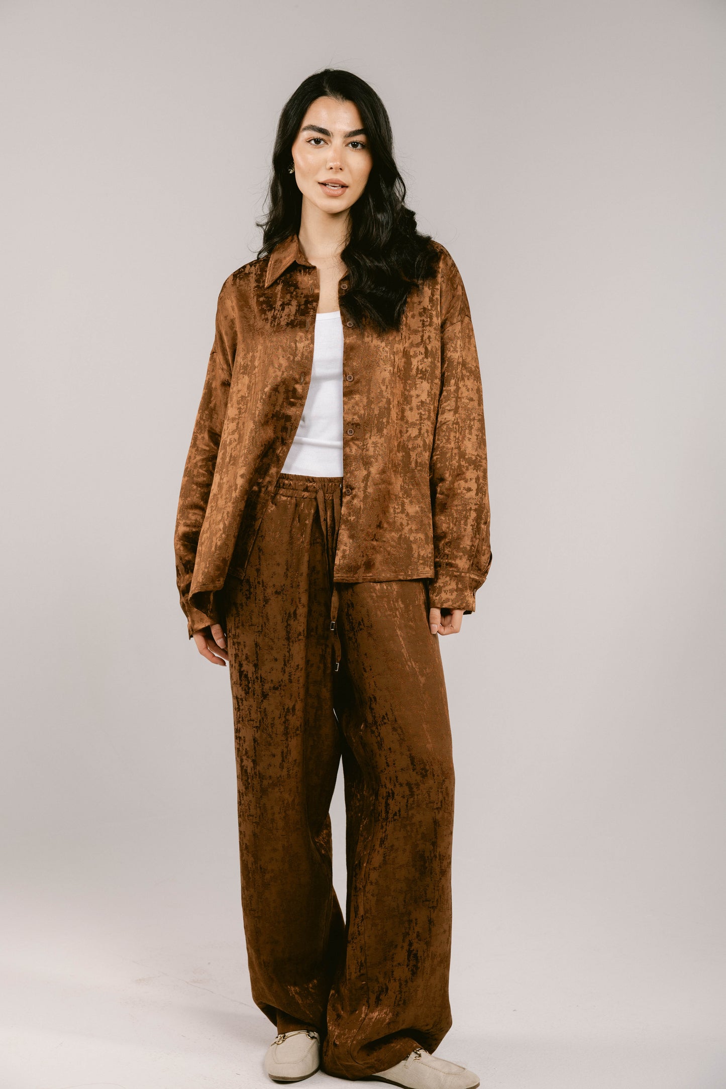 Spring Fever Linen Set - Brown