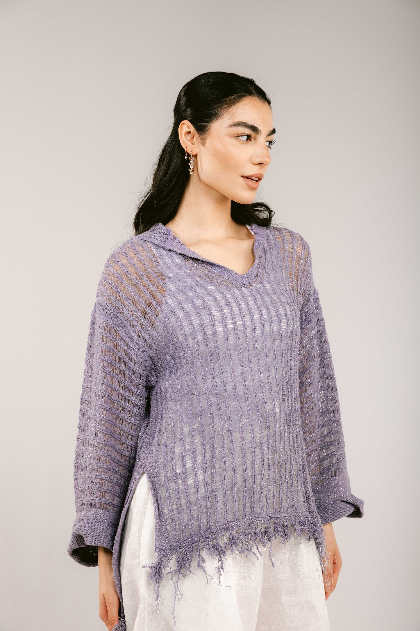 By The Beach Crochet Top - Lilac
