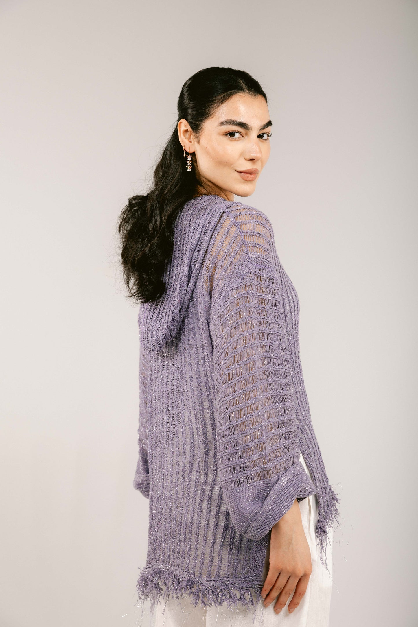 By The Beach Crochet Top - Lilac