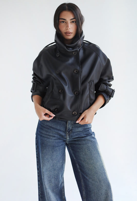 Instant Attraction Leather Jacket - Black