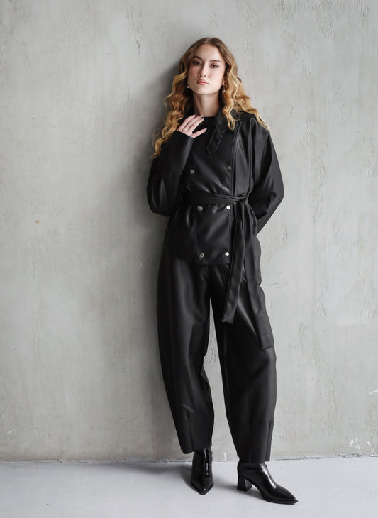 Not Your Basic Leather Jacket - Black