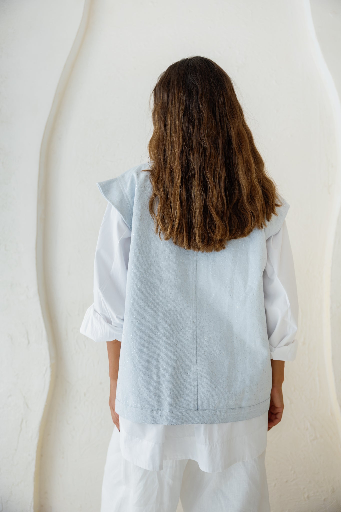 You Have My Heart Denim Vest - Light Blue