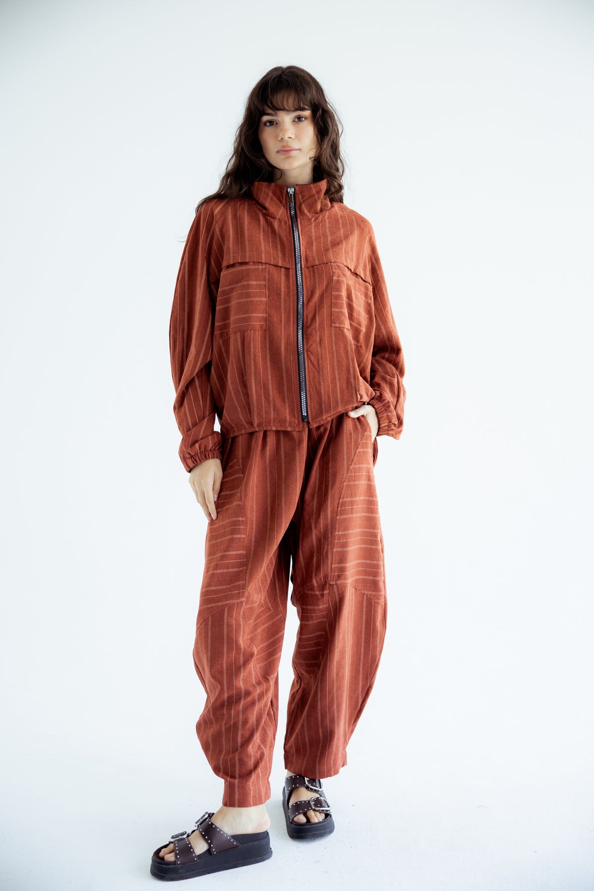 Now or Never Striped Set - Rust