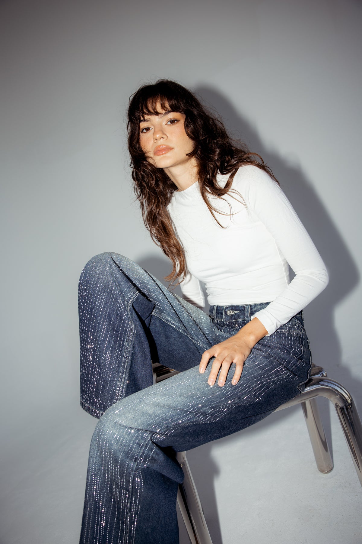 Her Era Denim Pants in Washed Blue
