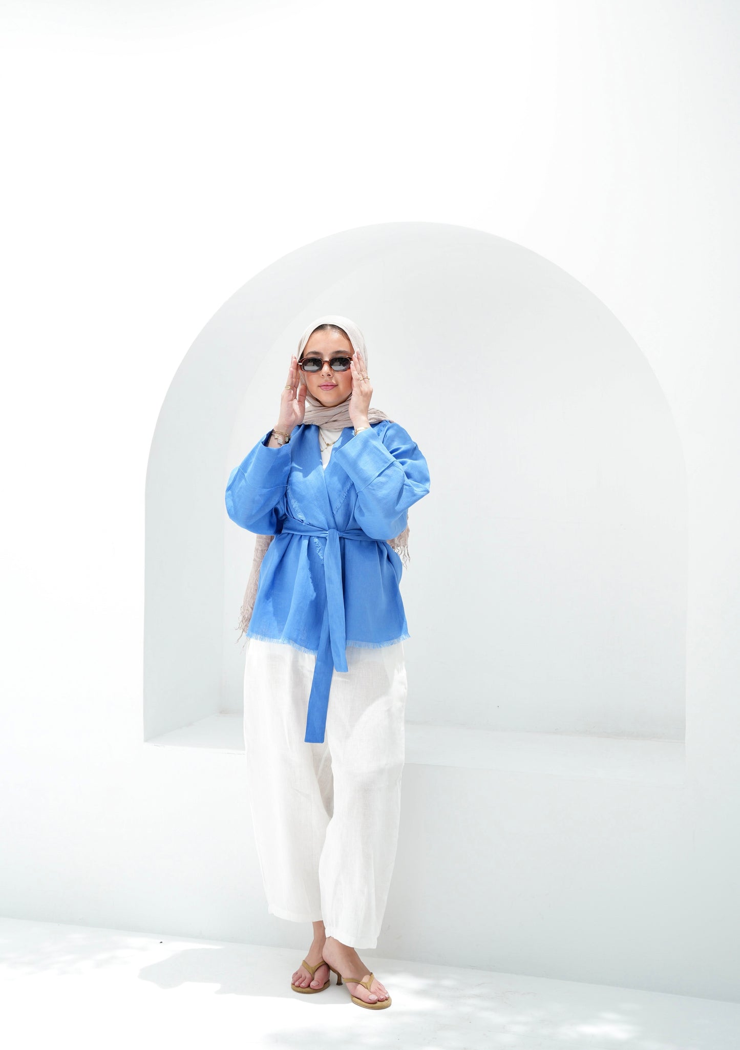 Sun Chaser Linen Cardigan - Cobalt