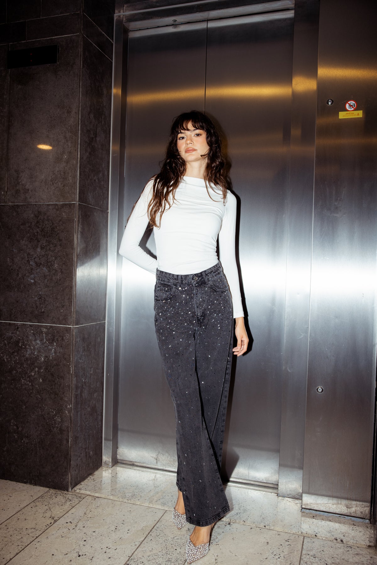 She’s The Moment Denim Pants in Washed Grey