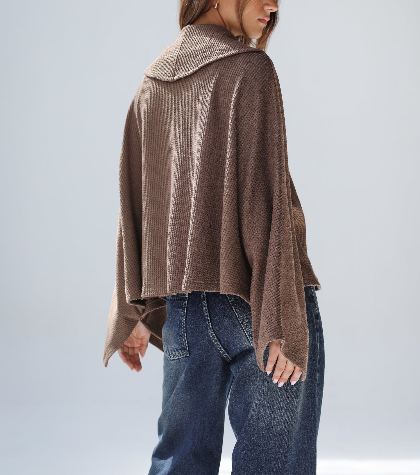 Wonderlust Knit Cape - Brown