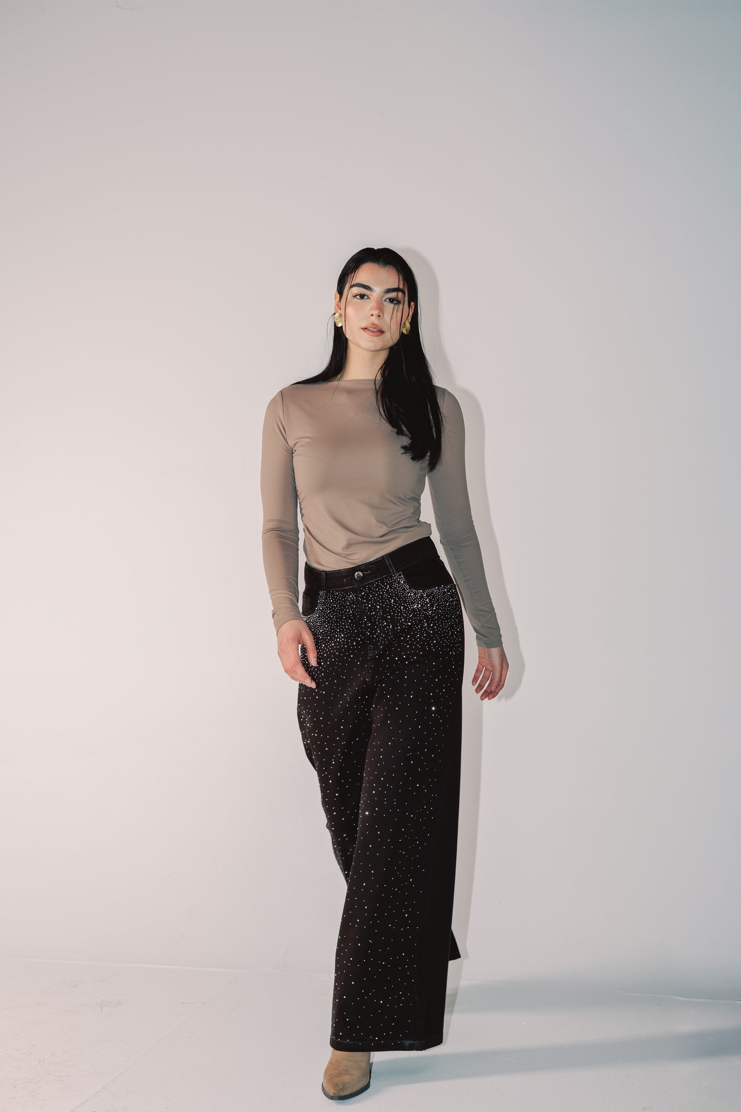 Dazzler Denim Pants - Brown