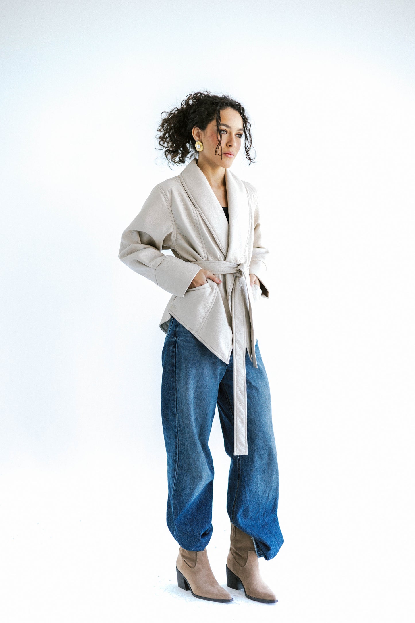 Risk Taker Leather Jacket - Creme