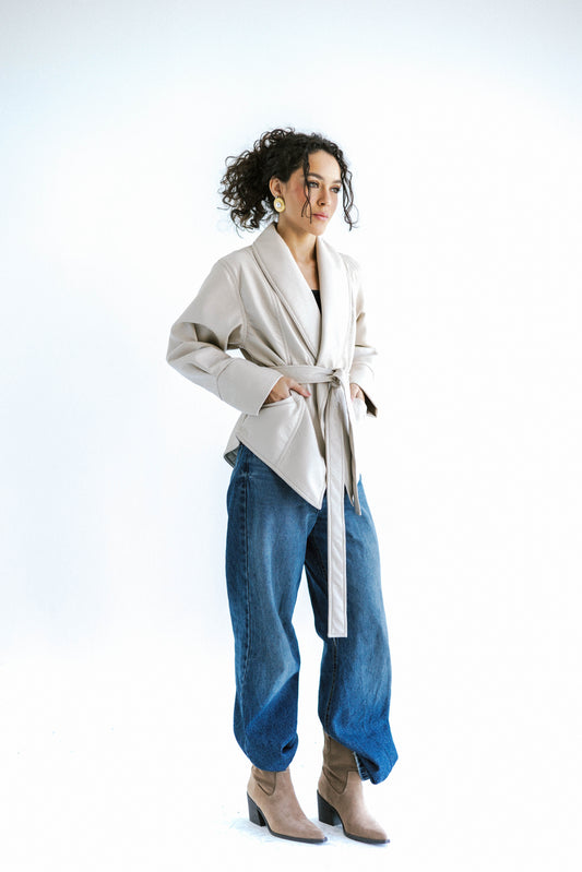 Risk Taker Leather Jacket - Creme