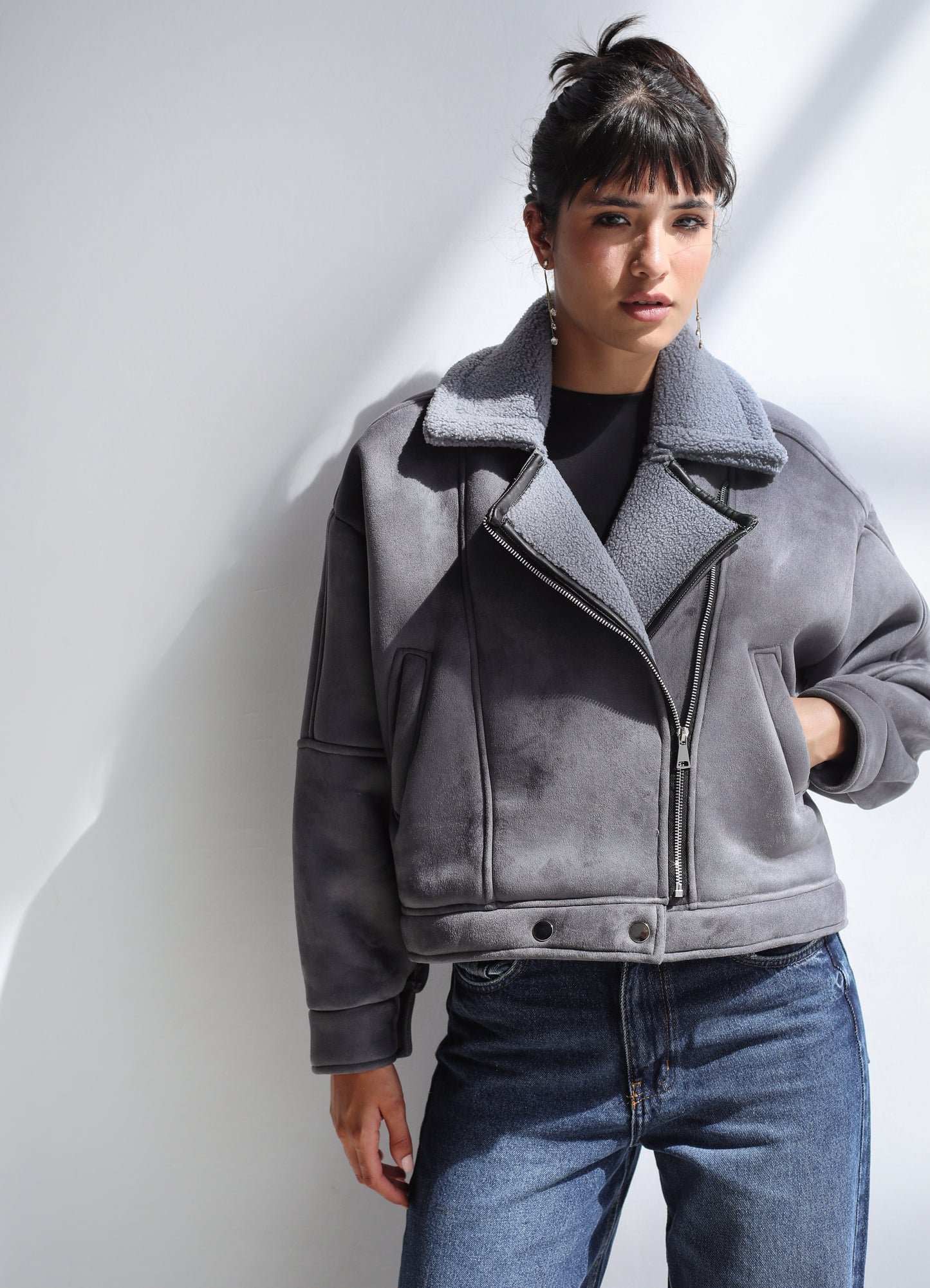 Dare To Dream Moto Jacket - Grey